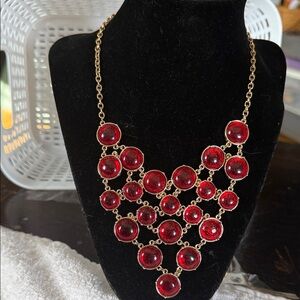 Elegant Red and Gold Necklace